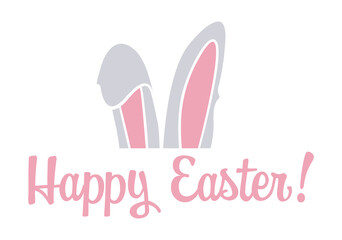 Happy Easter with Cute bunny's ears Easter bunny