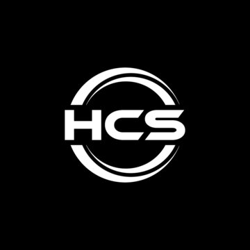 HCS letter logo design with black background in illustrator, vector logo modern alphabet font overlap style. calligraphy designs for logo, Poster, Invitation, etc.