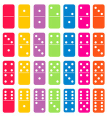 Colourful domino set element illustration