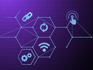 2d illustration Abstract futuristic electronic circuit technology background