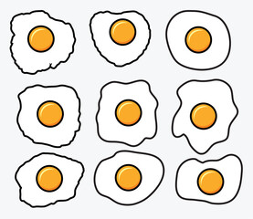 vector fried eggs icons