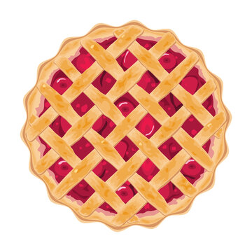vector homemade fruit and berry pie