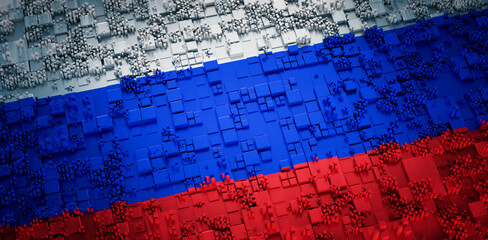 Russian flag matrix - Innovation Concept - Digital Tech Wallpaper