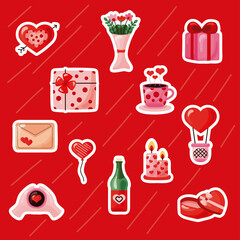twelve valentines day icons