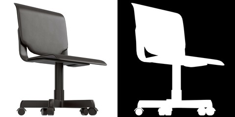 3D rendering illustration of an office chair