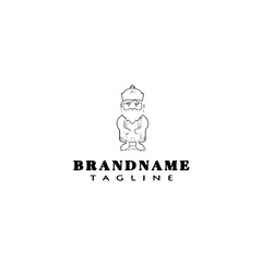 king epiphany holiday cartoon design logo template icon vector illustration