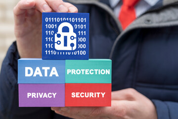 Concept of security datum. Digital data protection and privacy.