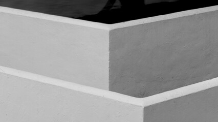 Black and white abstract.  Geometric. Flower bed corners