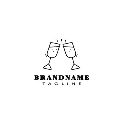 glasses logo cartoon cute icon isolated vector illustration