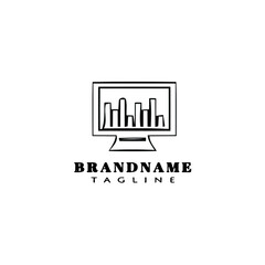 computer infographic element logo icon cartoon design cute vector illustration