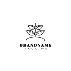 leaf logo cartoon icon design template black isolated vector
