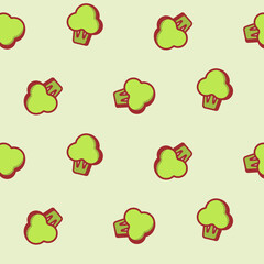 Pattern broccoli with green and red colours