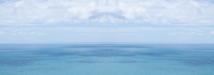 Panoramic beautiful seascape with cloud on a sunny day.