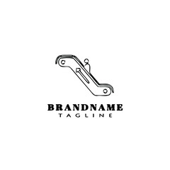 escalator logo cartoon icon design template black isolated vector