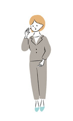 スーツを着た女性　呼びかけ