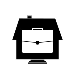 Working at home icon isolated on white background