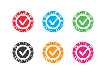 100 percent satisfaction guarantee sticker tag  circle sill vector template