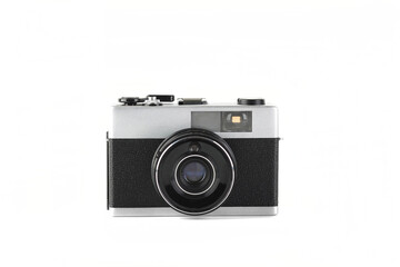 The old automatic camera on white background.