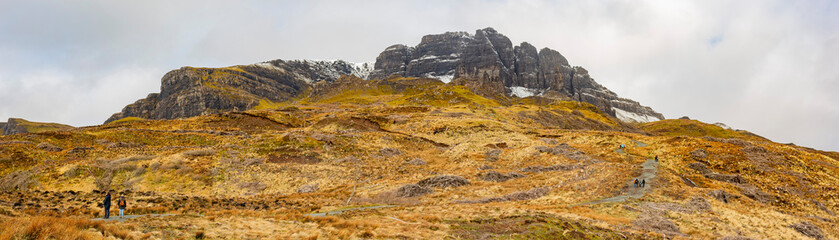 Overcast landscape around the Old Man of Storr