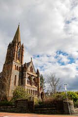 Sunny view of a historical church
