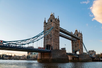 Twilight view of the famous Tower Bridge