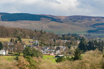 Sunny view of rural landscape