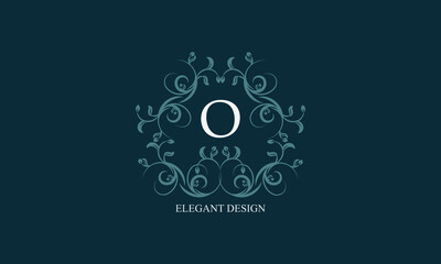 Fototapeta premium Exquisite logo with initials O. Exclusive monogram for restaurants, clubs, boutiques, cafes, hotel cards. Business style and brand of the company.