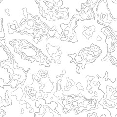 Topographic contour seamless vector pattern, with heights lines. Geographical and topography geometric texture.
