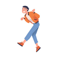 Man Dancing and Smiling with Joy Celebrating Holiday Vector Illustration