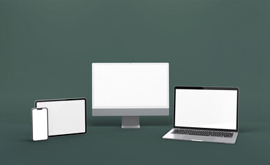 Realistic dekstop mockup template design