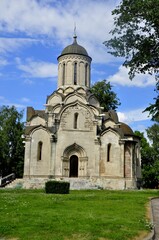Fototapeta na wymiar Andronikov Monastery is a complex of buildings where the male monastery of the Russian Orthodox Church was previously located, located on the left bank of the Yauza River.