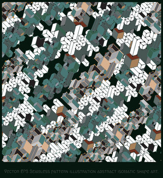 Seamless pattern illustration abstract isomatic shape art.