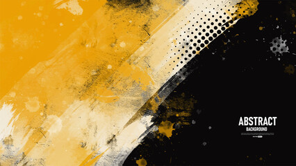 Abstract black and yellow dirty grunge texture background 