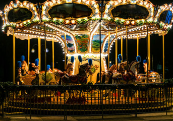 Shiny children's carousel with toys