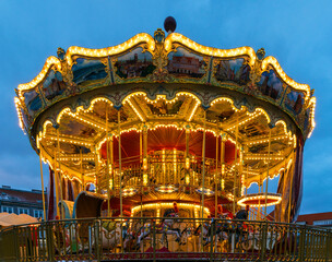 Shiny children's carousel with toys © Maryna Konoplytska
