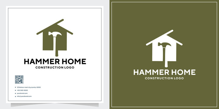 Carpentry House Logo Design Concept