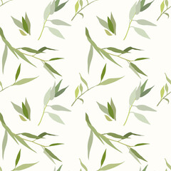 Abstract seamless pattern with leaves. Vector background for various surfaces.