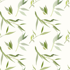 Abstract seamless pattern with leaves. Vector background for various surfaces.