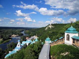 Beautiful monastery over the river