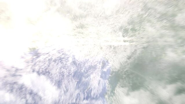 Zoom in from space and focus on Nigeria, Aba. 3D Animation. Background for travel intro. Elements of this image furnished by NASA