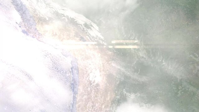 Zoom in from space and focus on Bolivia, Oruro. 3D Animation. Background for travel intro. Elements of this image furnished by NASA