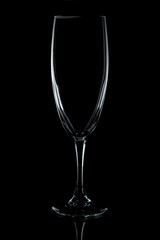 Sekt Glas schwarz weiss