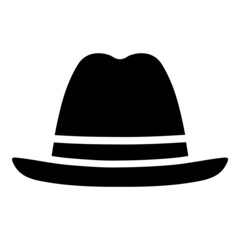 Man's Hat Flat Icon Isolated On White Background