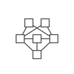Computer network line outline icon isolated on white