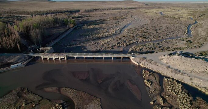 Bridge located near malargue, Mendoza. the mountains in the background and the rivers. this bridge is close to the famous route 40 that runs all over argentina from one end to the other. 
