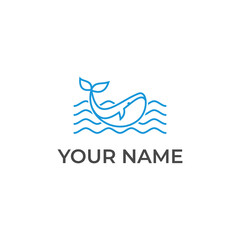 Obraz premium whale humpback logo design vector template