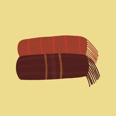 Cozy hygge textile plaids - Procreate illustration sticker