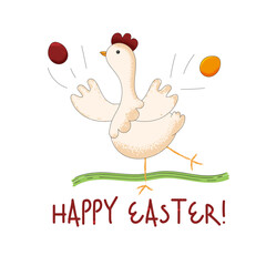 Chicken Happy Easter Eggs 