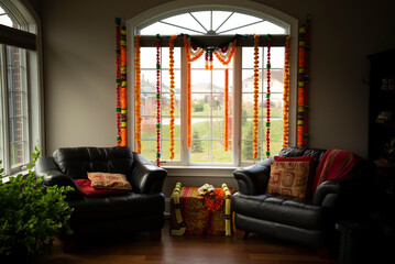 Home decorated for Diwali 