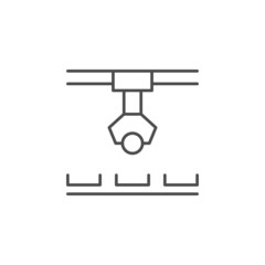 Computer algorithm line outline icon isolated on white